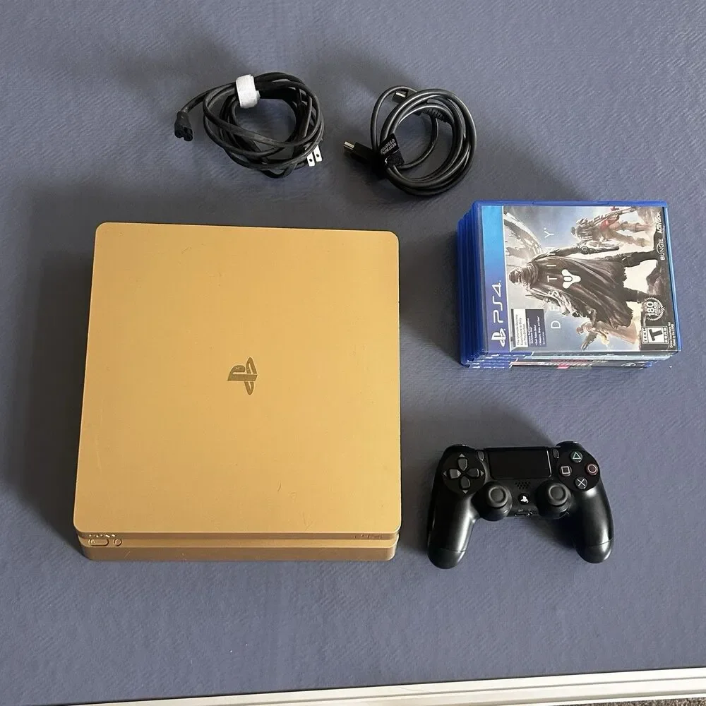 Sony PlayStation 4 PS4 Slim 1TB Gold Console CUH-2015B W/ 5 Games